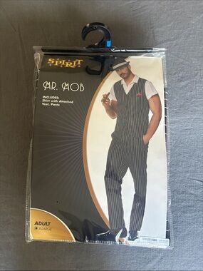 Spirit Men’s Black Pinstripe Dress Pants